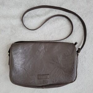Madison Heart New York MHNY chocolate brown crossbody bag faux leather earthy